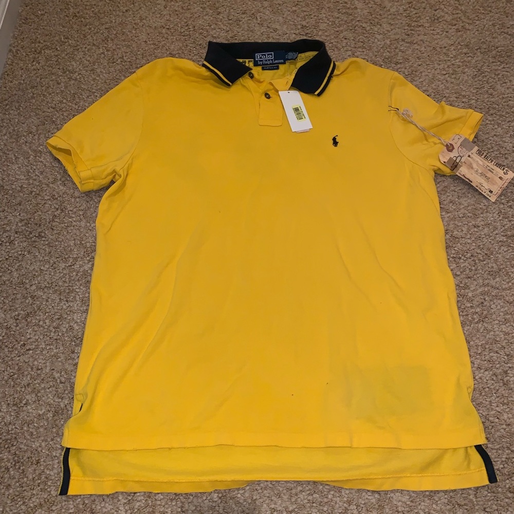 Men’s Ralph Lauren Polo yellow custom fit size XL